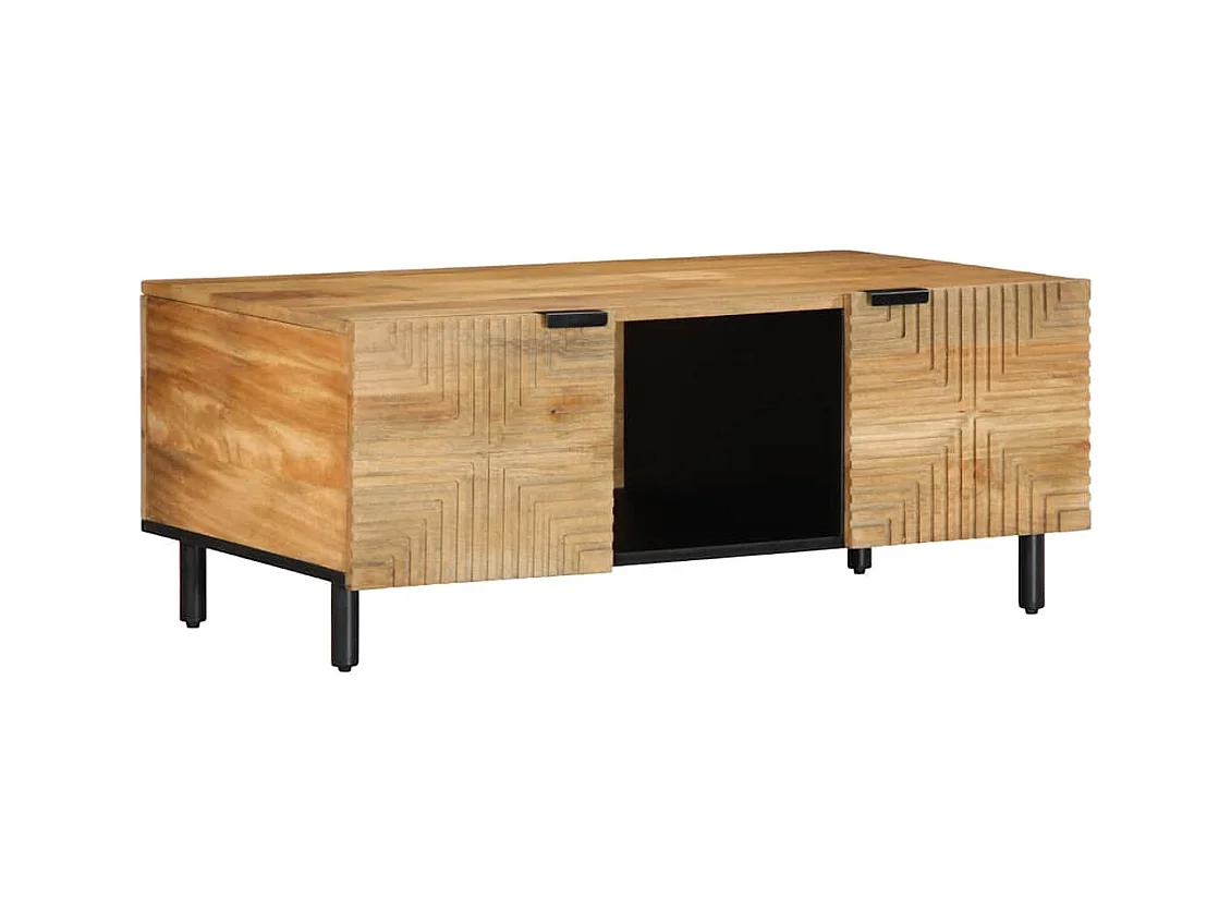 Table basse marron 100x54x40 cm bois massif de manguier