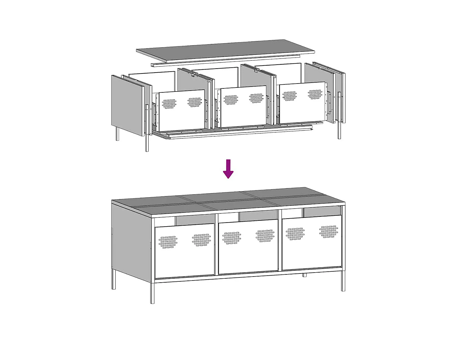 Table basse noir 101,5x50x43,5 cm acier laminé à froid
