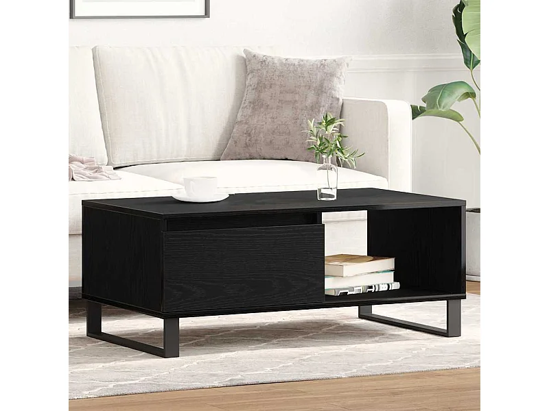 Table Basse Chêne noir 90 x 50 x 36,5 cm Bois d'ingénierie