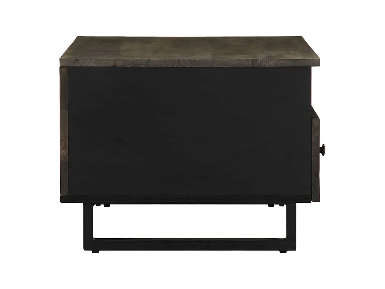 Table basse noir 80x54x40 cm bois massif de manguier