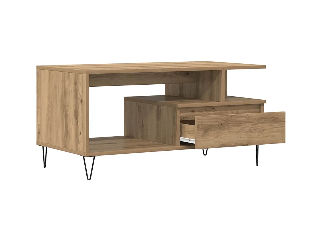 Mesa centro 90x49x45 cm derivados de madeira carvalho artisiano