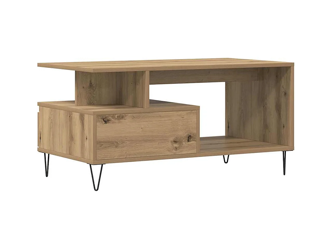 Mesa centro 90x49x45 cm derivados de madeira carvalho artisiano