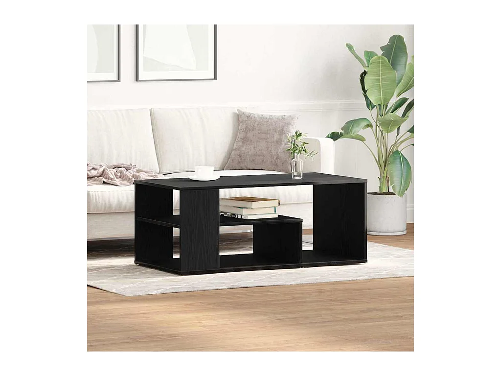 Salontafel Zwart eiken 100 x 50 x 40 cm Bewerkt hout