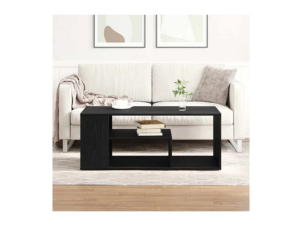 Salontafel Zwart eiken 100 x 50 x 40 cm Bewerkt hout