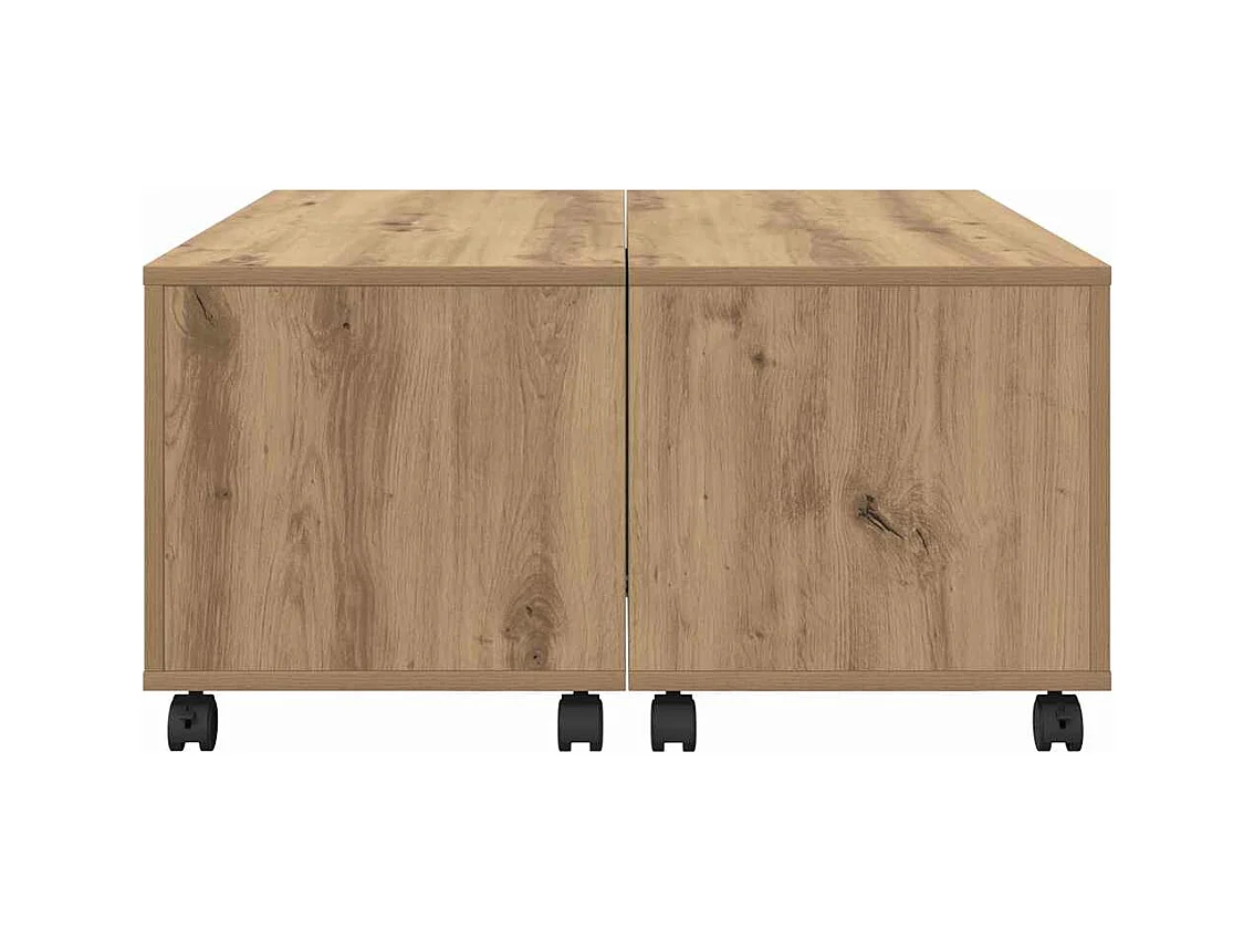 Table basse chêne artisanal 75 x 75 x 38 cm Bois d'ingénierie