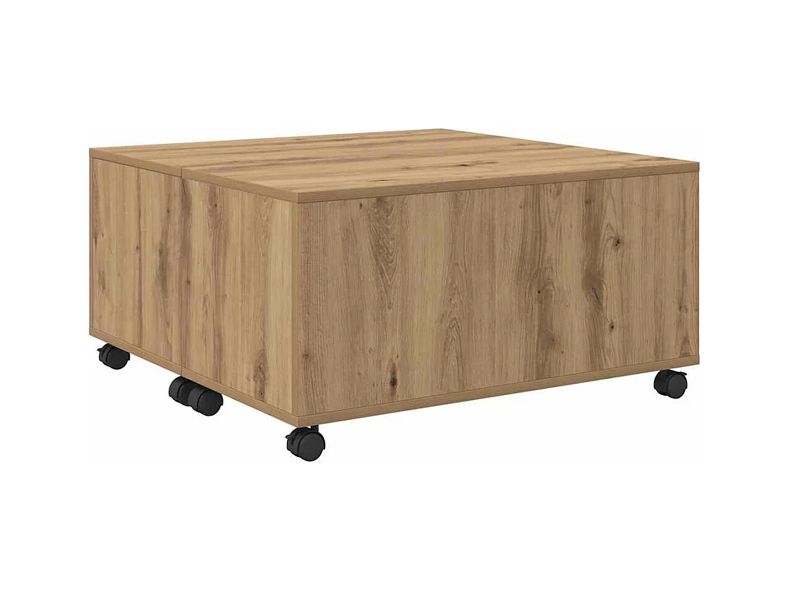 Table basse chêne artisanal 75 x 75 x 38 cm Bois d'ingénierie