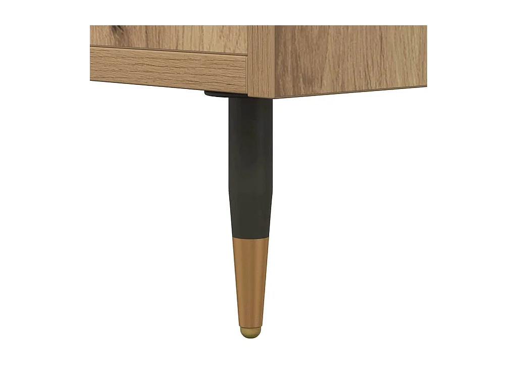 Table basse chêne artisanal 60x50x36,5 cm bois d'ingénierie