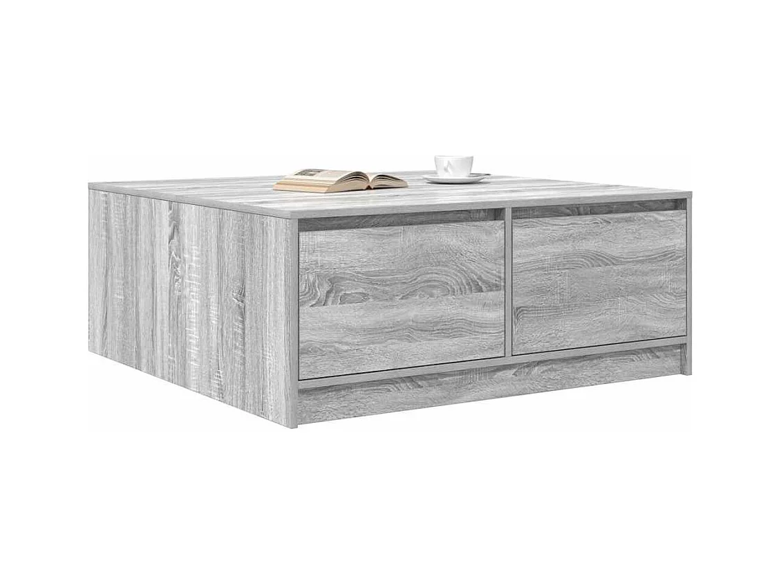 Table basse avec tiroirs sonoma gris 100x100x40 cm