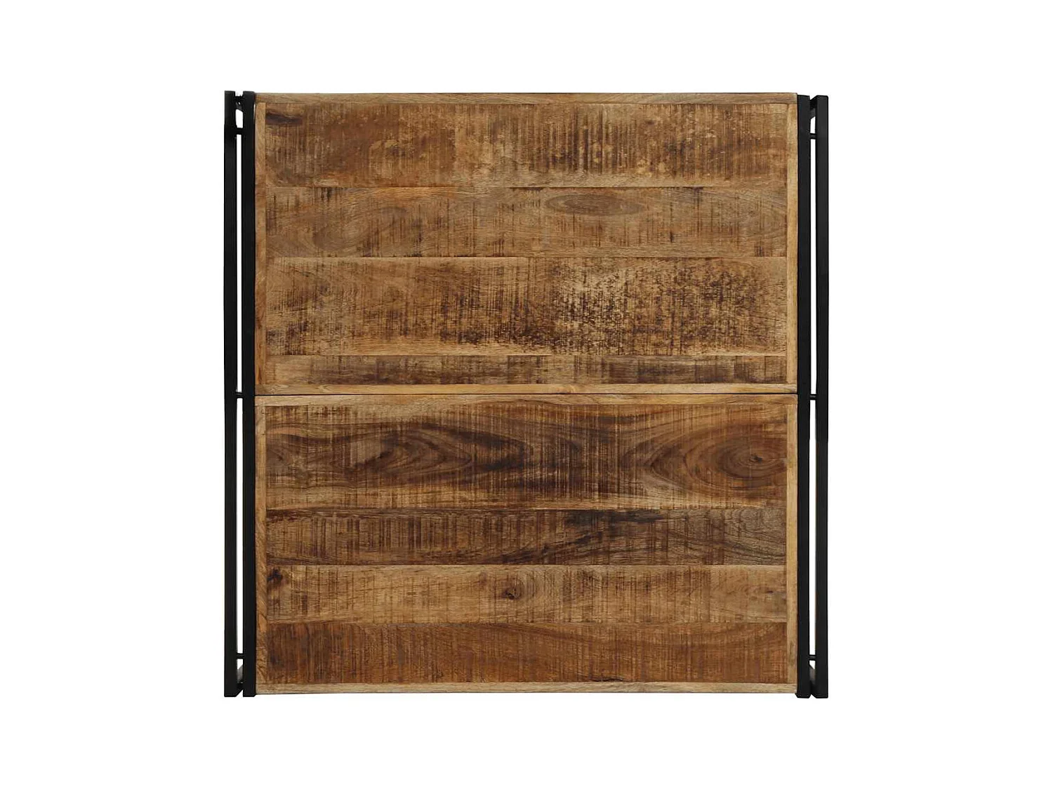 Mesa de centro de madera maciza de mango rugosa 100x100x35 cm