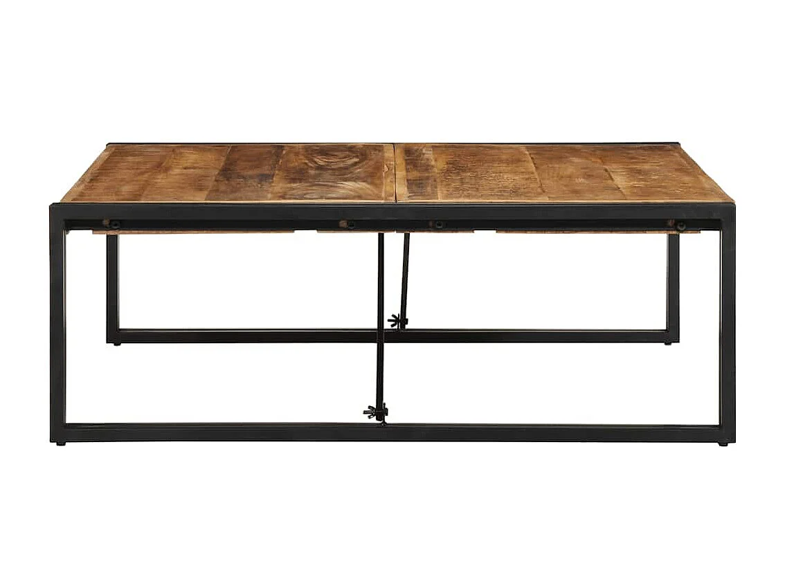 Table basse 100x100x35 cm bois de manguier massif brut