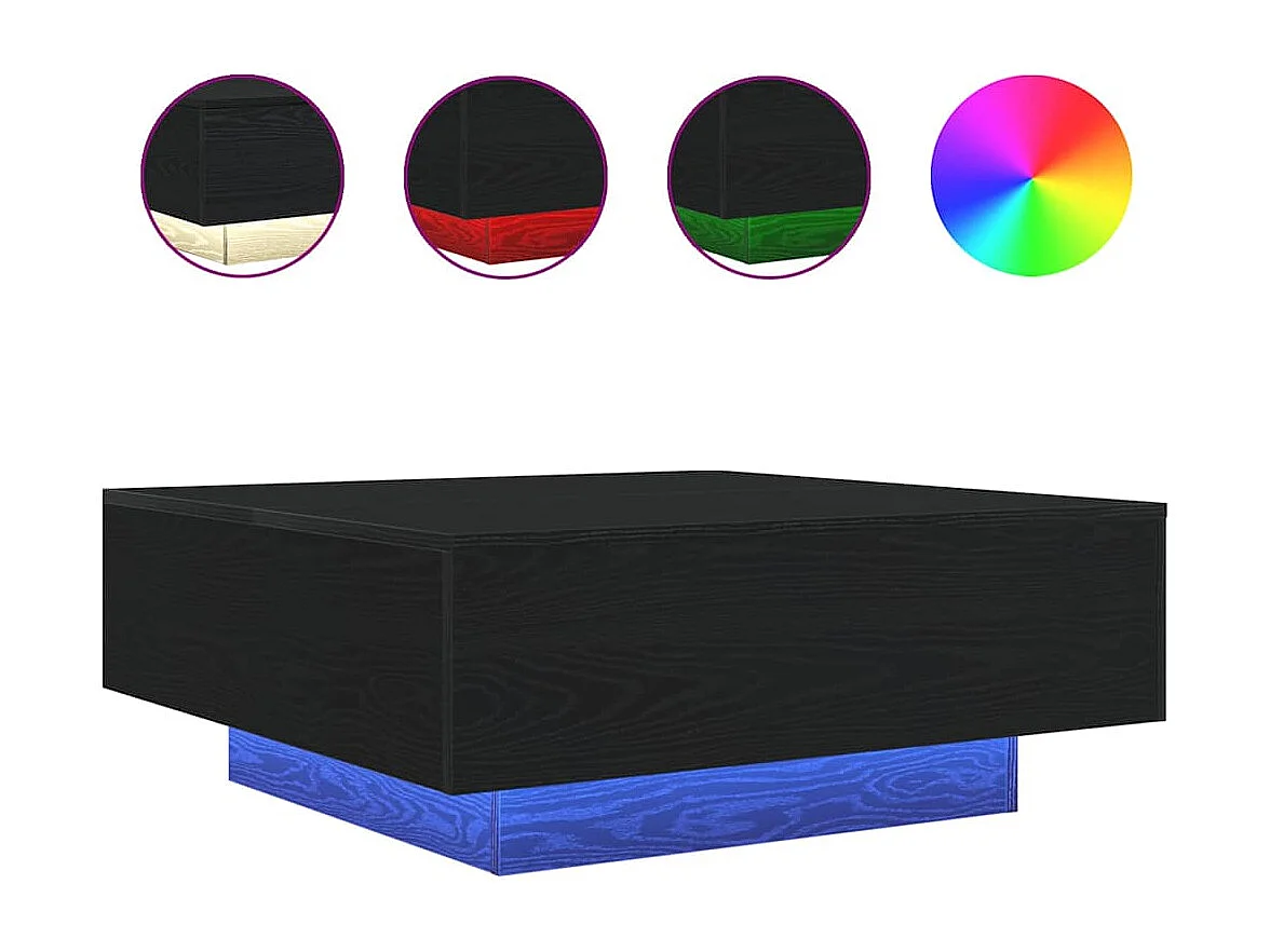 Table Basse Chêne noir 80 x 80 x 31 cm Bois d'ingénierie