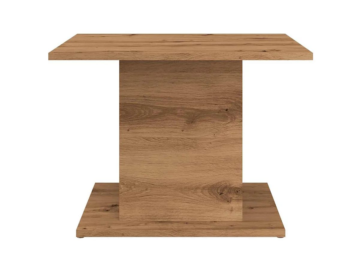 Table basse chêne artisanal 55,5x55,5x40 cm bois d'ingénierie