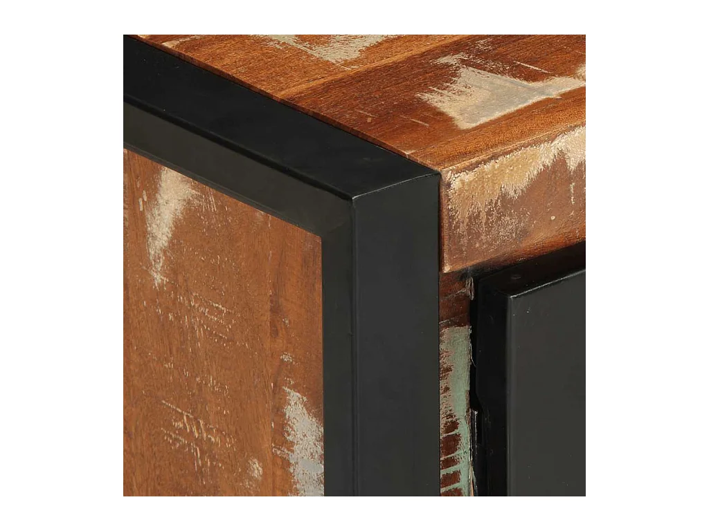 Table basse multicolore 90x50x36 cm bois de récupération massif