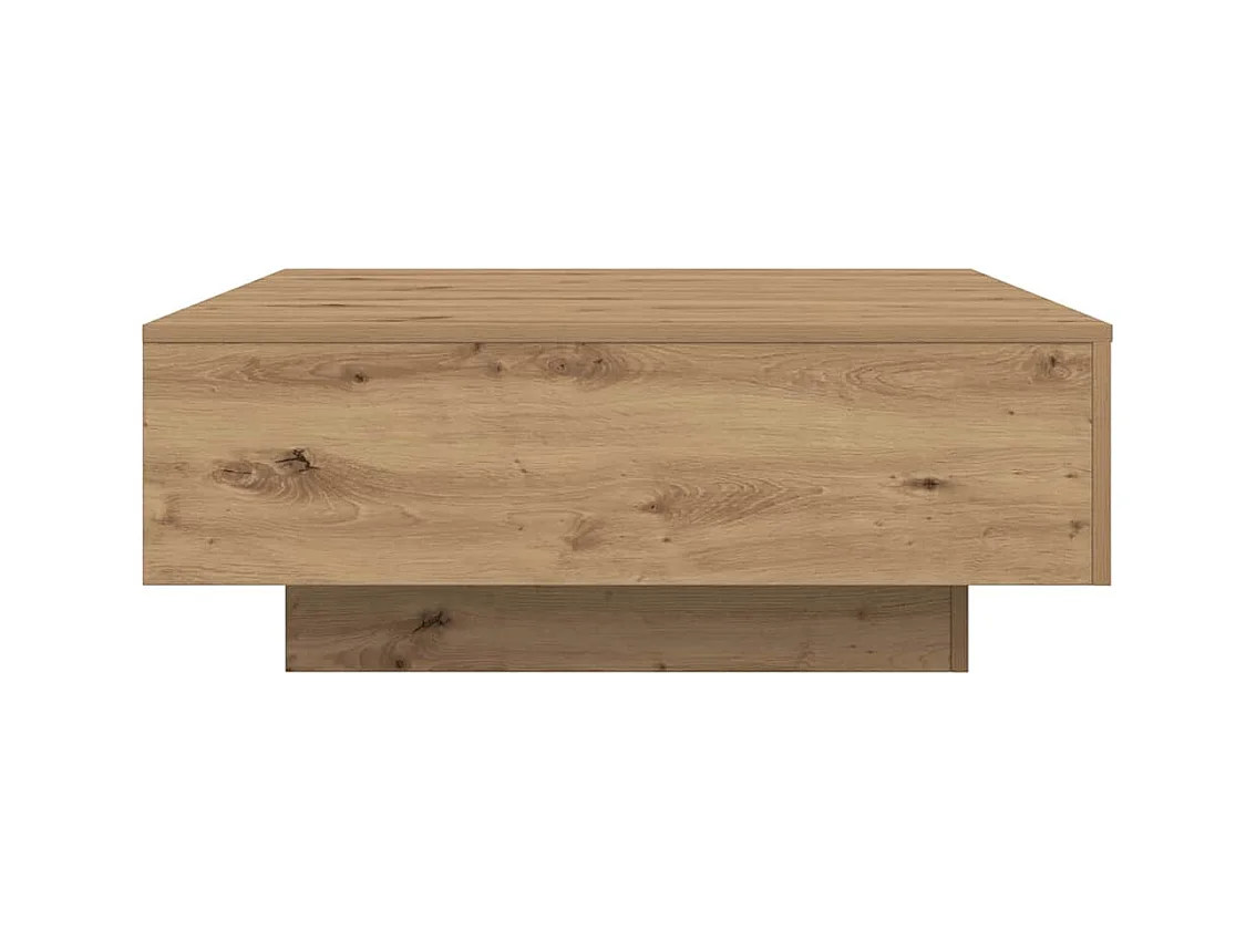 Table Basse chêne artisanal 80 x 80 x 31 cm Bois d'ingénierie