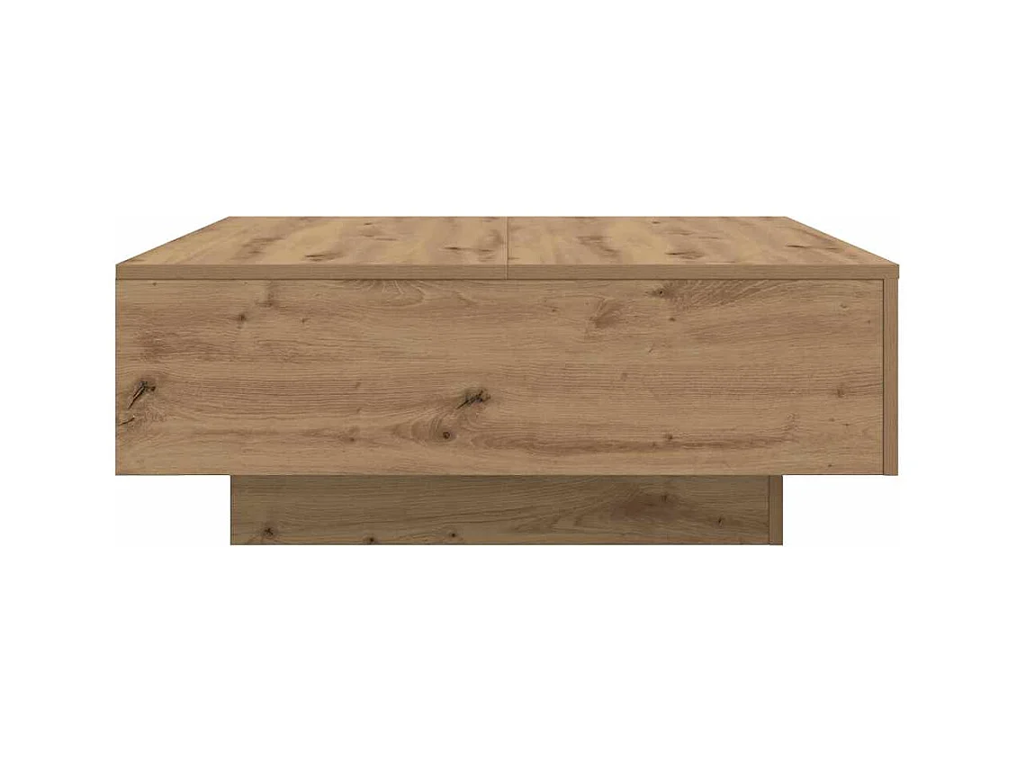 Table Basse chêne artisanal 80 x 80 x 31 cm Bois d'ingénierie