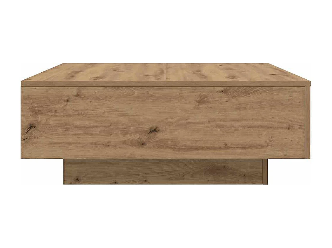 Table Basse chêne artisanal 80 x 80 x 31 cm Bois d'ingénierie