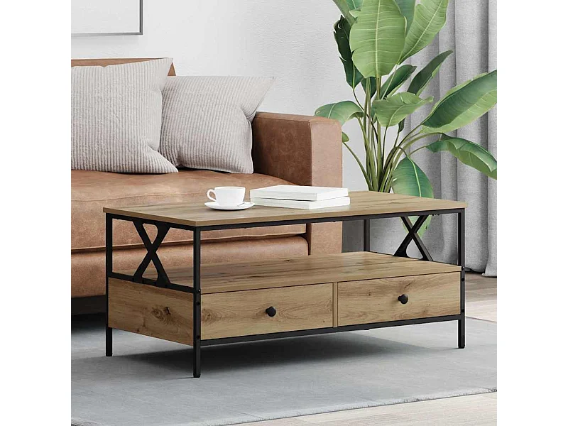 Mesa de centro with Drawer carvalho artisiano 100 x 51 x 45 cm