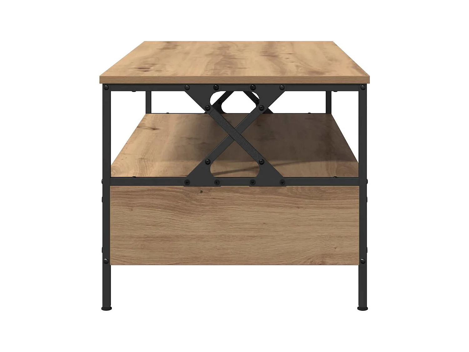 Table basse chêne artisanal 100 x 51 x 45 cm Bois d'ingénierie