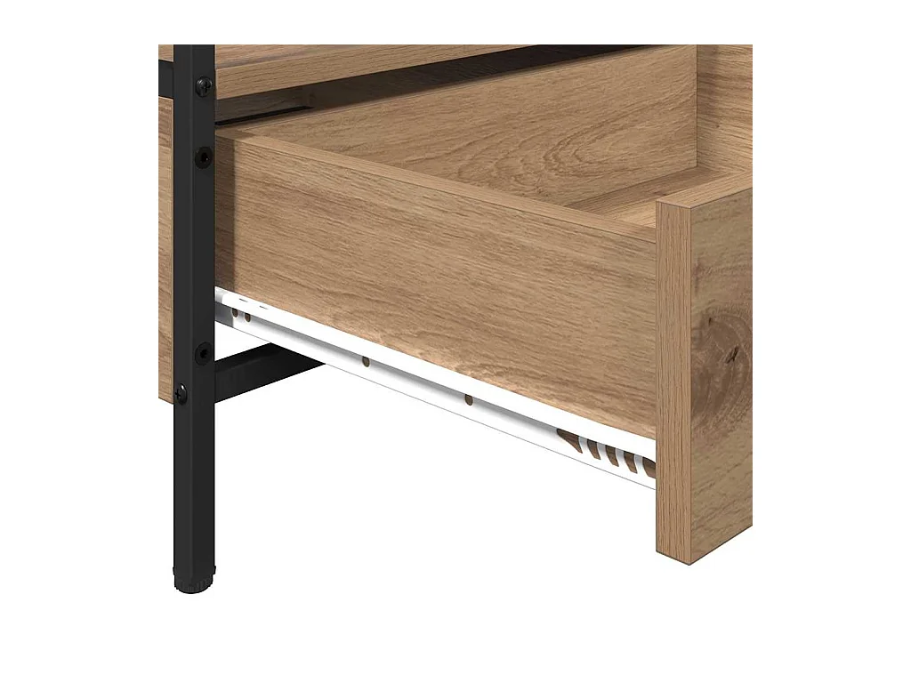 Table basse chêne artisanal 100 x 51 x 45 cm Bois d'ingénierie