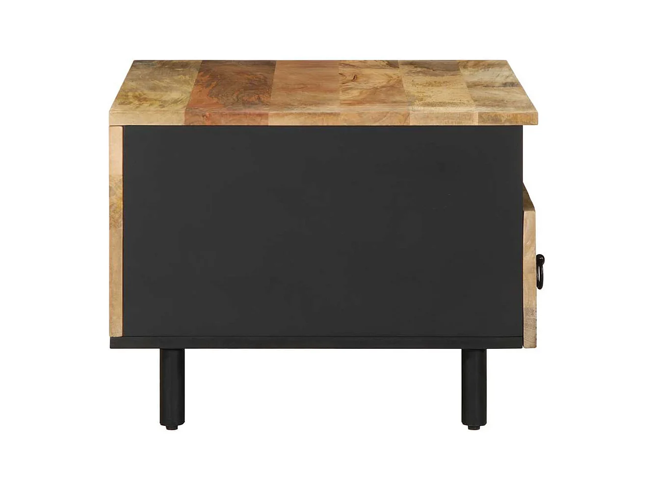 Table basse noir 80x54x40 cm bois massif de manguier brut