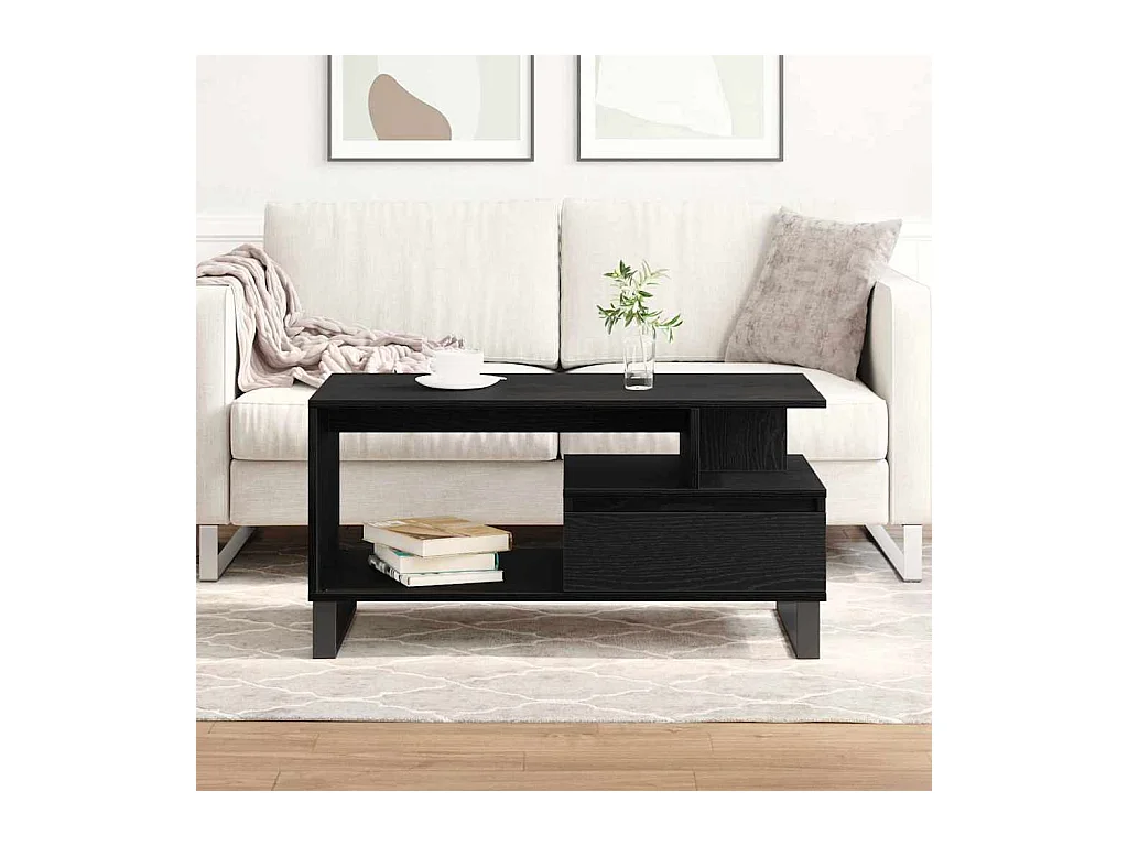 Table Basse Chêne noir 90 x 49 x 45 cm Bois d'ingénierie