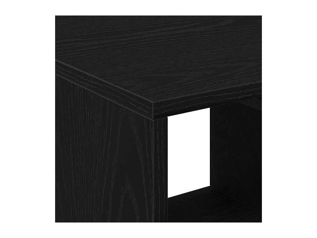 Salontafel with Drawer Zwart eiken 90 x 49 x 45 cm Bewerkt hout