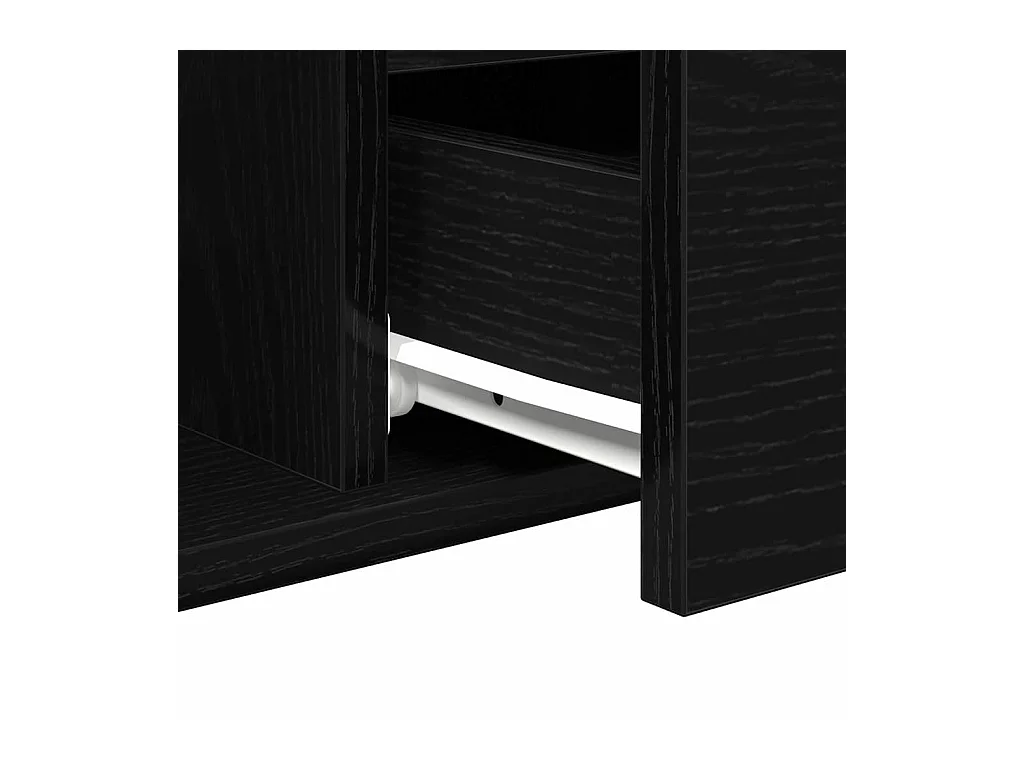 Salontafel with Drawer Zwart eiken 90 x 49 x 45 cm Bewerkt hout