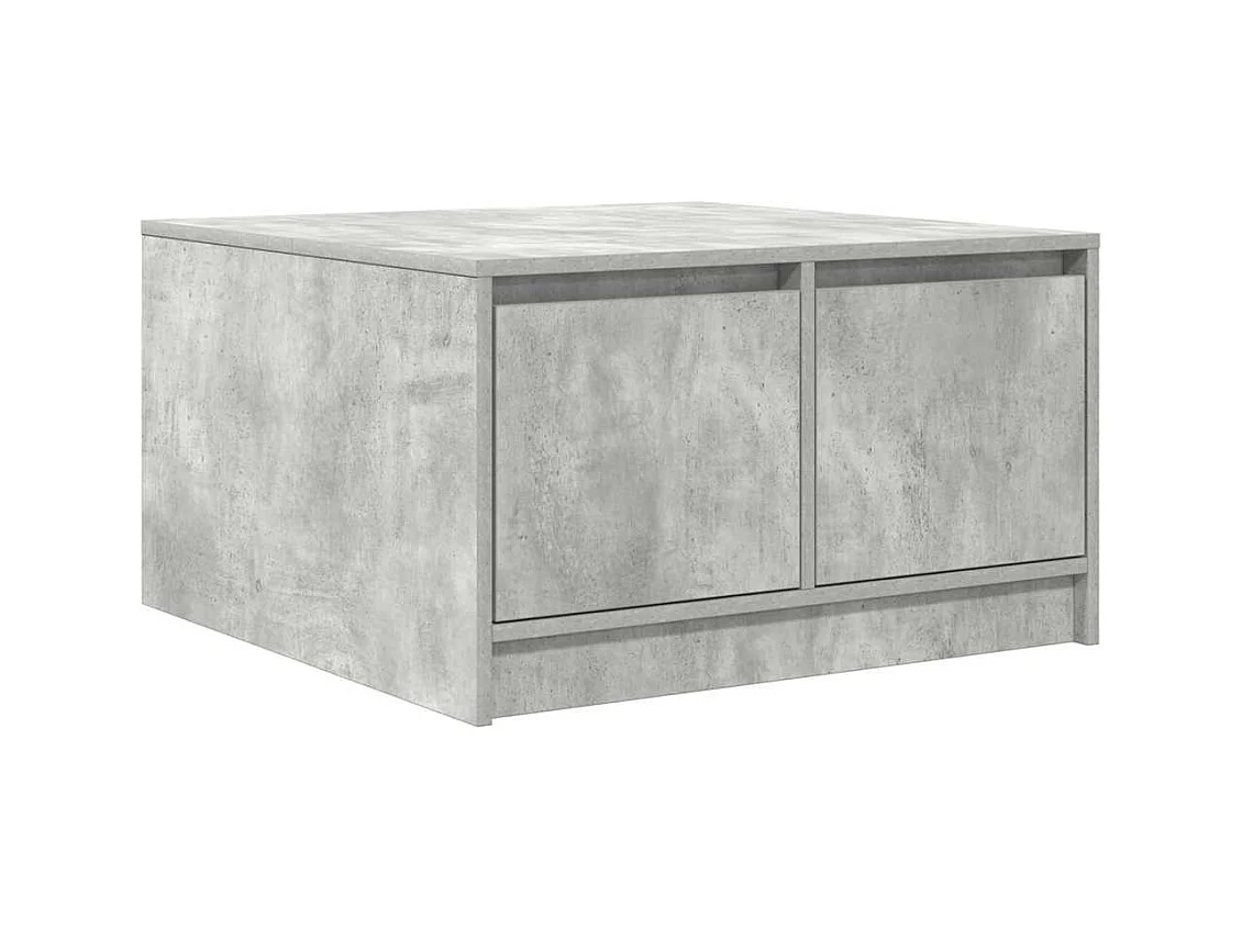 Mesa de centro con cajones gris hormigón 70,5x70x40 cm