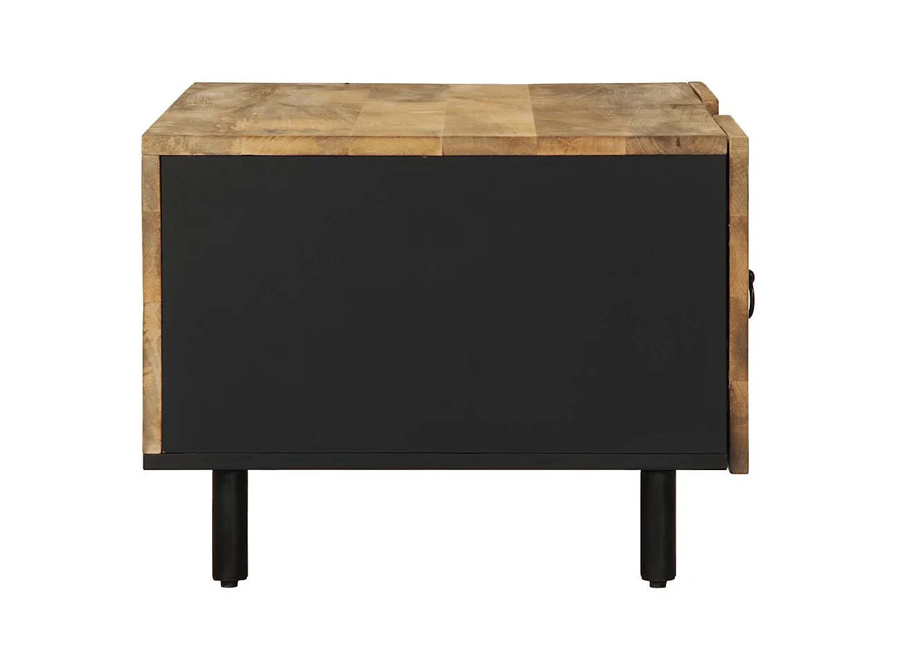 Mesa centro 100x54x40 cm madeira mangueira áspera maciça preto
