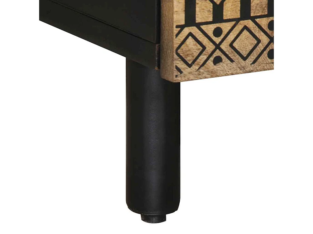 Mesa centro 100x54x40 cm madeira mangueira áspera maciça preto