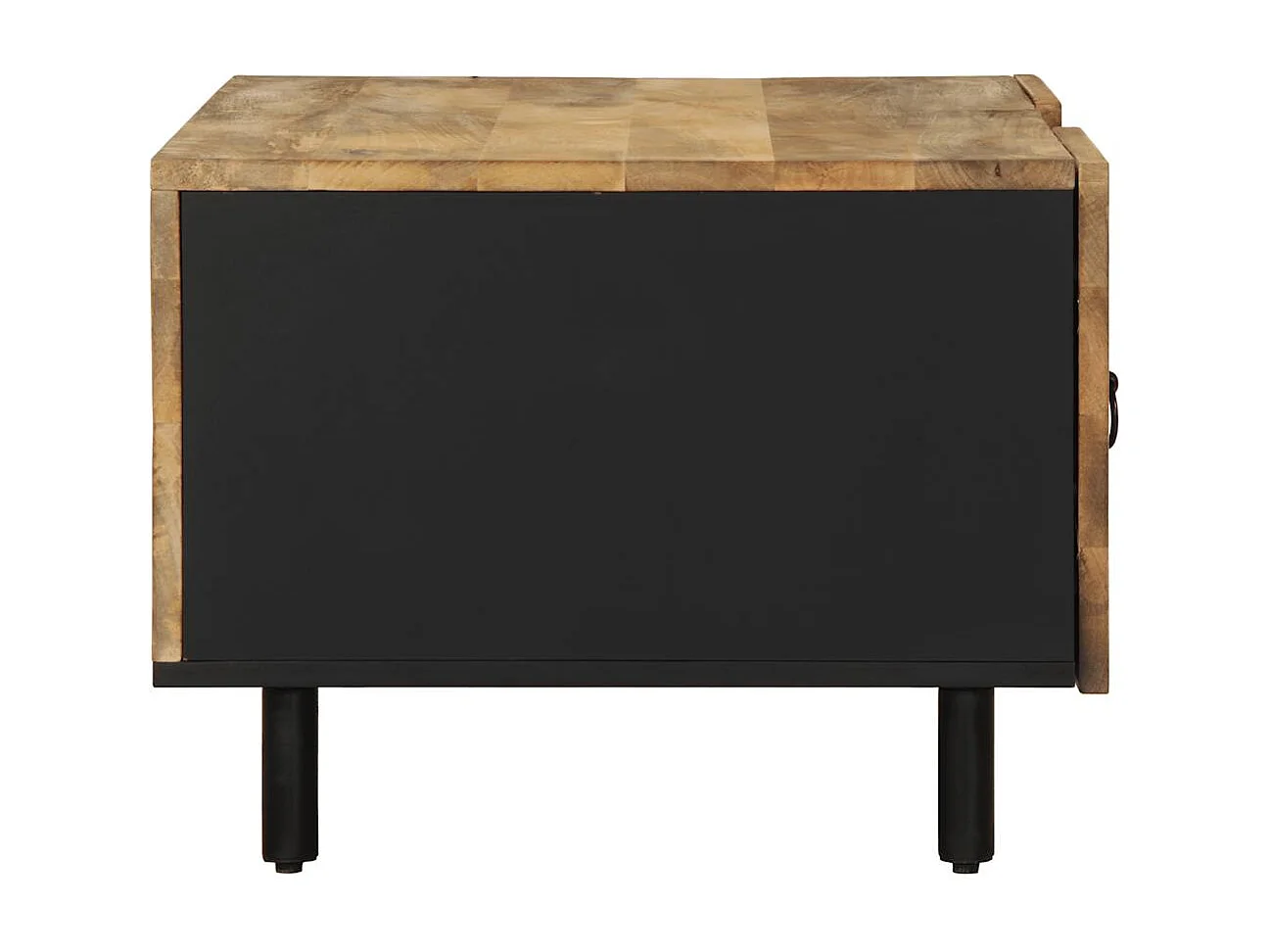 Table basse noir 100x54x40 cm bois massif de manguier brut