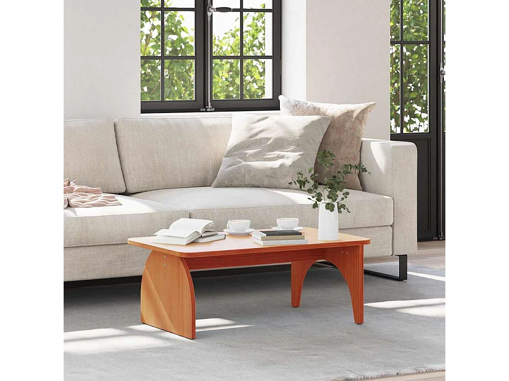 Mesa de Café Marrón cera 80 x 50 x 31 cm Madera maciza de pino