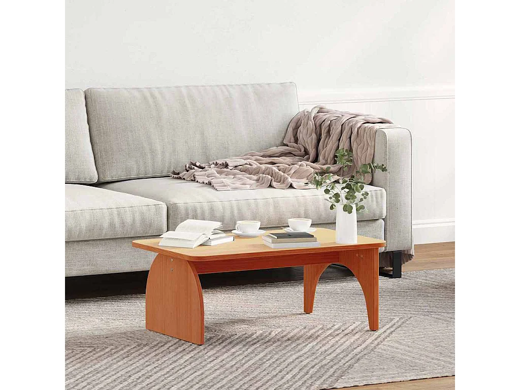 Mesa de Café Marrón cera 80 x 50 x 31 cm Madera maciza de pino