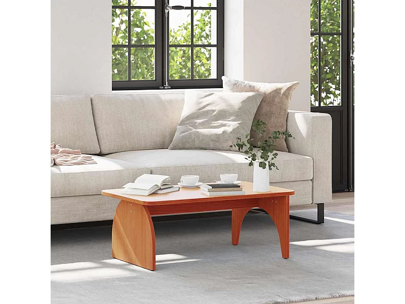 Mesa de Café Marrón cera 80 x 50 x 31 cm Madera maciza de pino