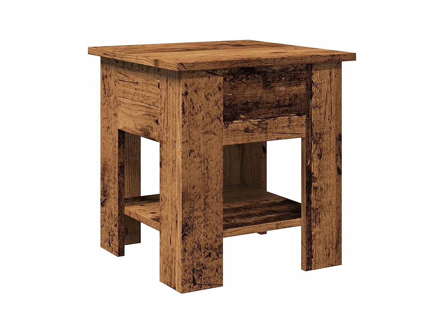 Table basse vieux bois 40x40x42 cm bois d'ingénierie