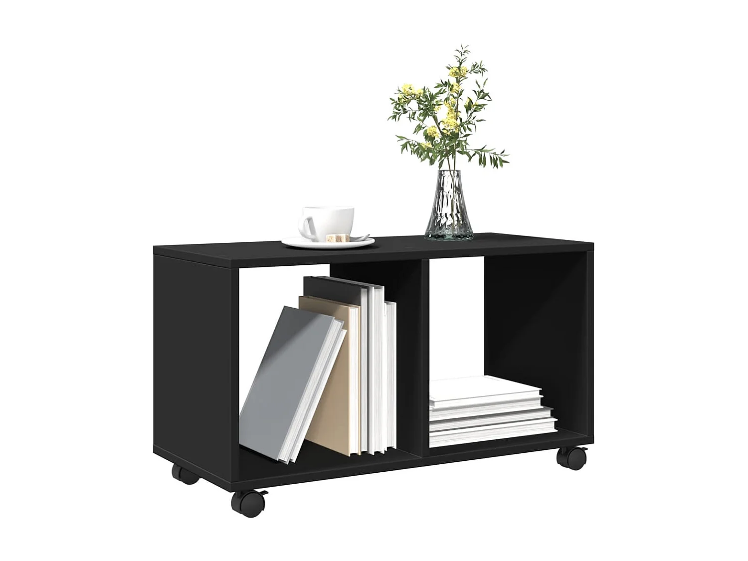 Table basse noir 72x33x42,5 cm bois d'ingénierie