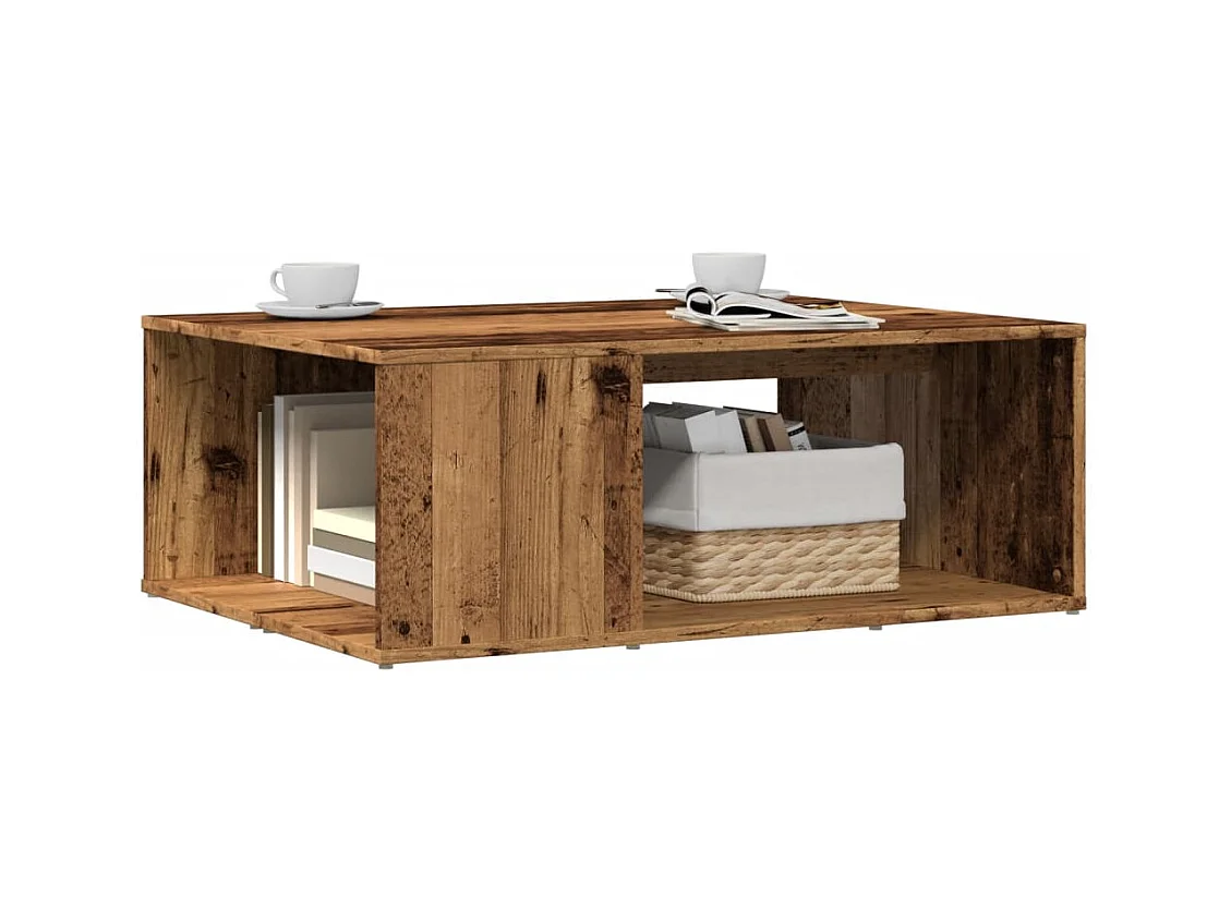 Table basse vieux bois 90x67x33 cm bois d'ingénierie