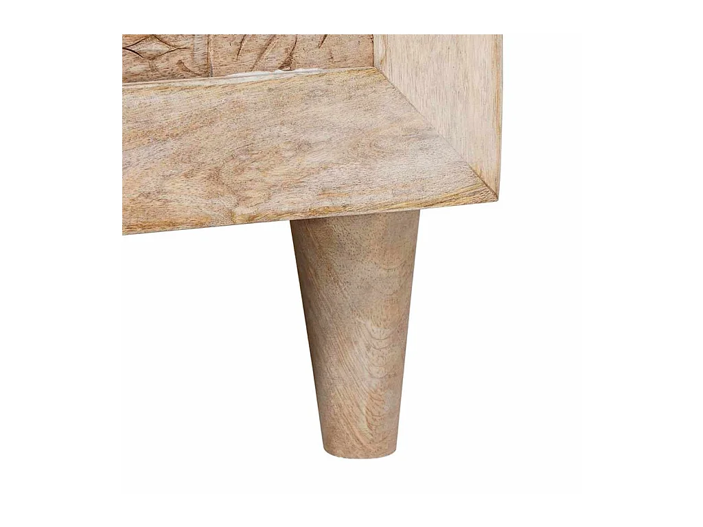 Table basse Beige 80 x 50 x 40 cm bois de manguier massif