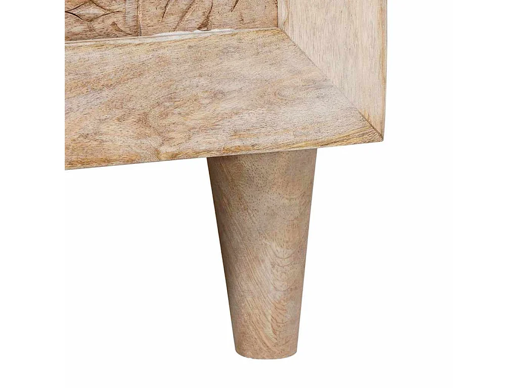 Mesa de centro Bege 80 x 50 x 40 cm Madeira de mangueira maciça