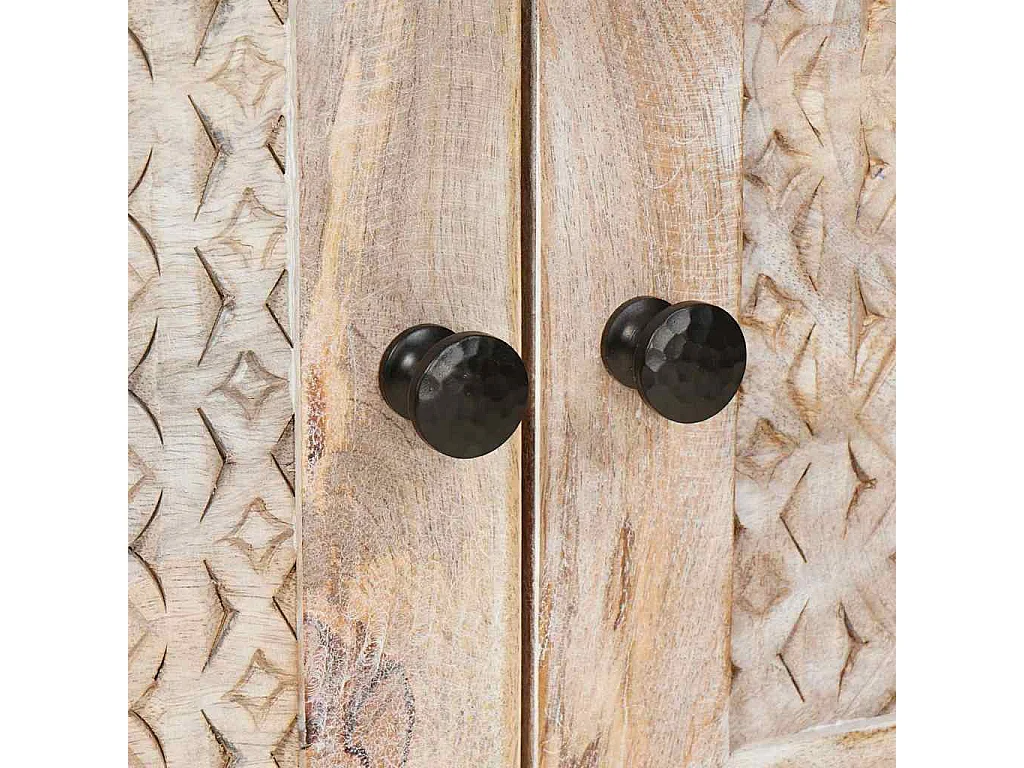 Mesa de centro Bege 80 x 50 x 40 cm Madeira de mangueira maciça