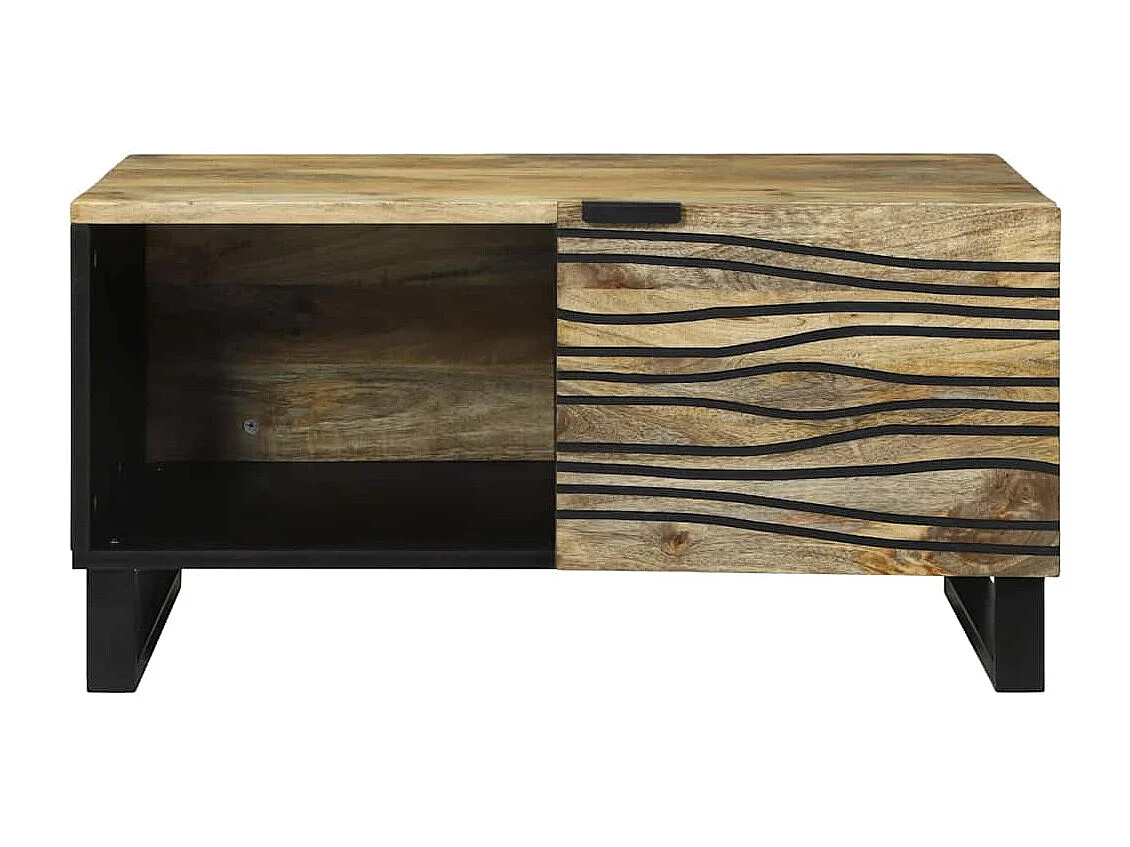 Table basse Marron et Noir 80 x 50 x 40 cm
