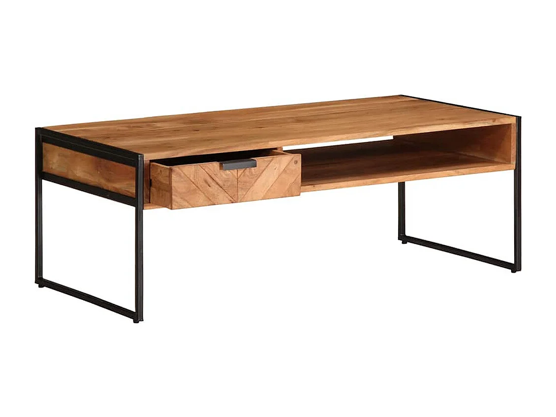 Mesa de centro madera maciza acacia 110x55x40 cm