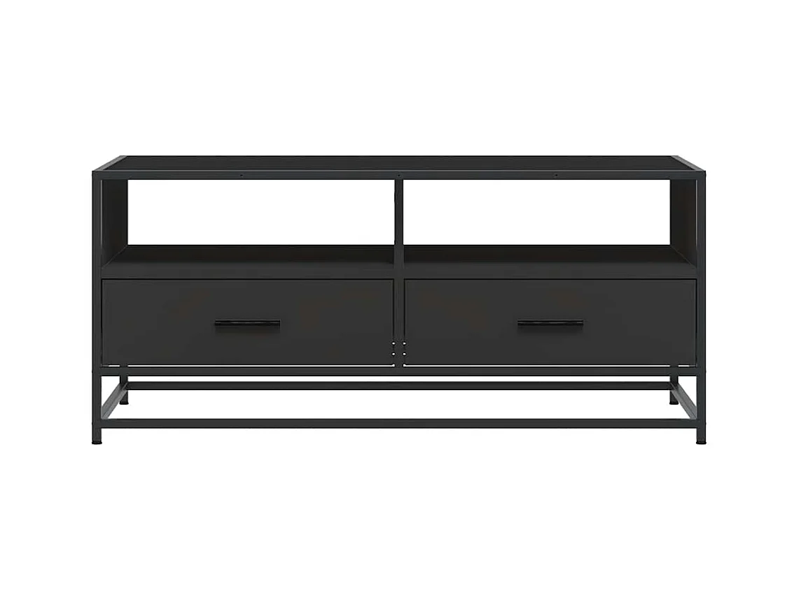 Table basse noir 100x50x45 cm bois d'ingénierie et métal