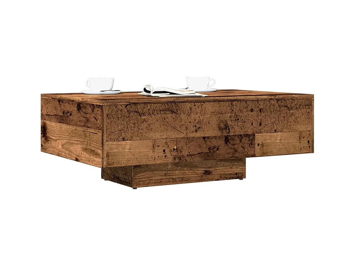 Table basse vieux bois 85x55x31 cm bois d'ingénierie