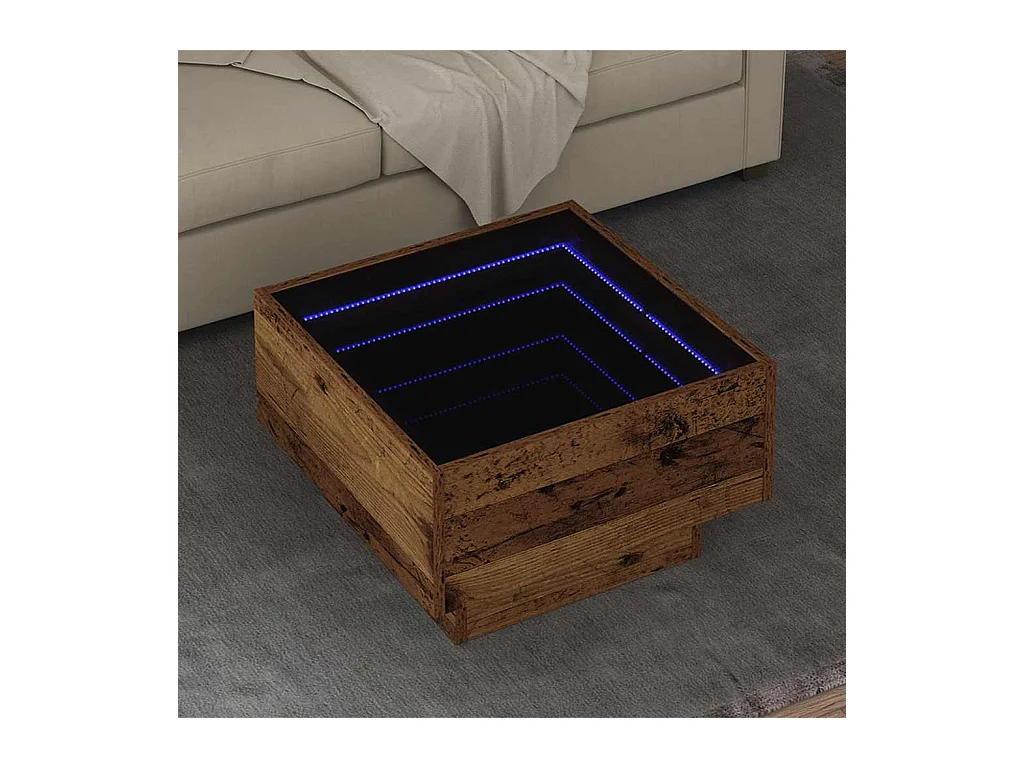 Table basse Bois ancien 50 x 50 x 30 cm Bois d'ingénierie