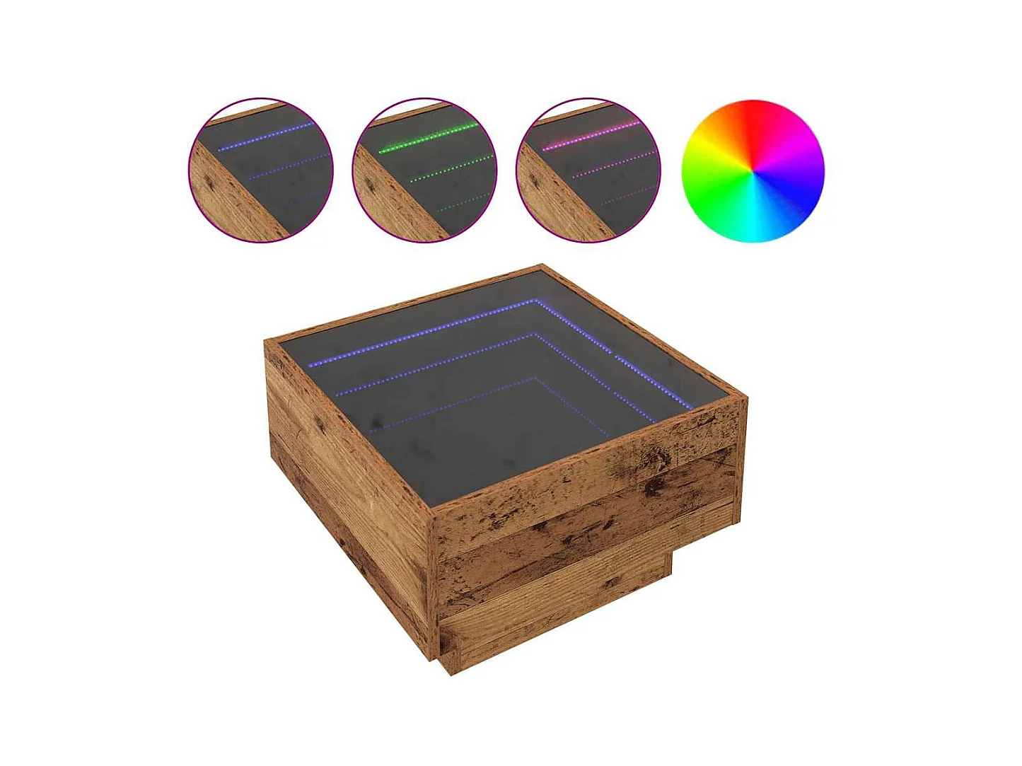 Table basse Bois ancien 50 x 50 x 30 cm Bois d'ingénierie