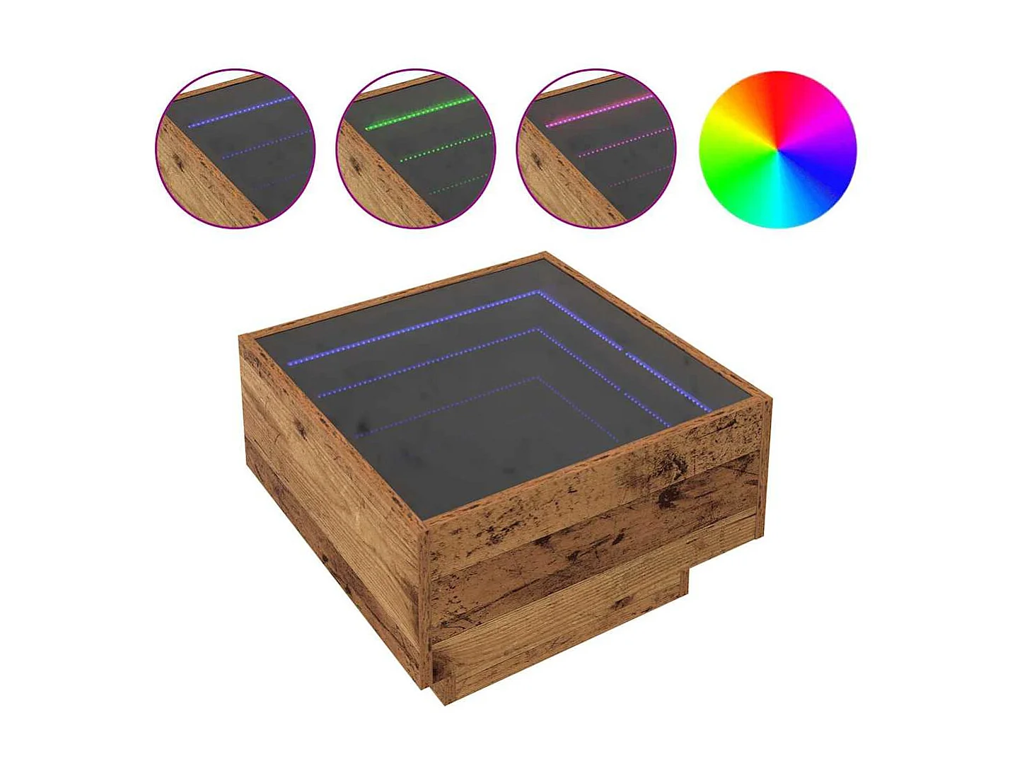 Mesa de Café Madera vieja 50 x 50 x 30 cm Madera contrachapada