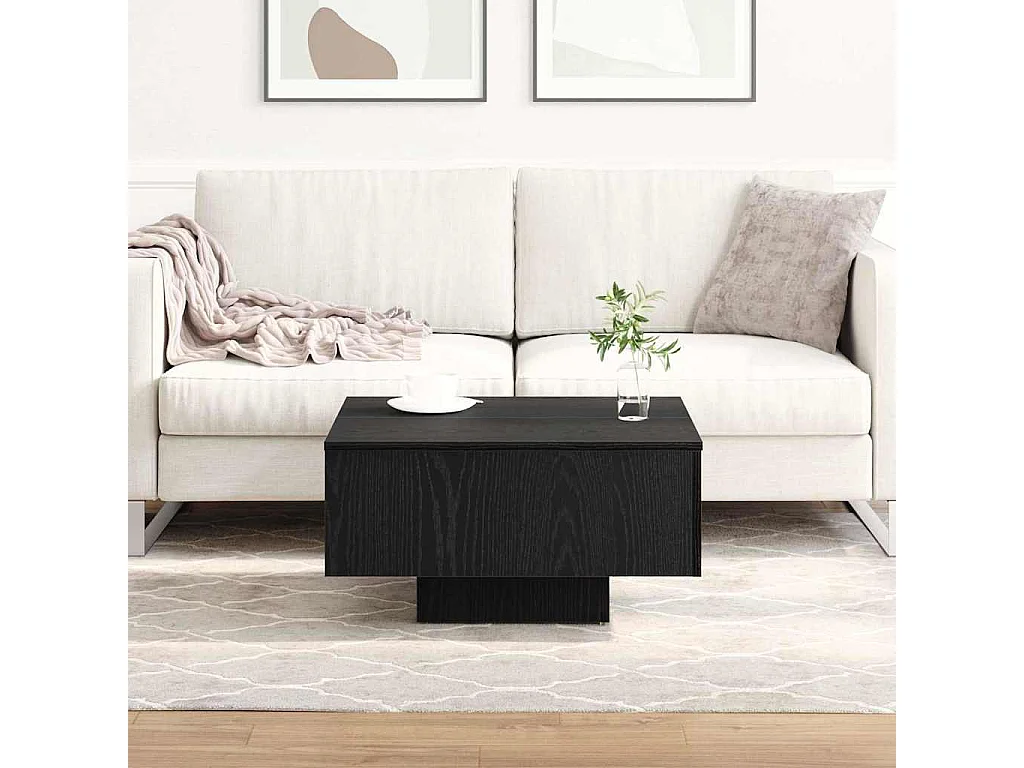 Mesa de Café Roble negro 60 x 60 x 31.5 cm Madera contrachapada