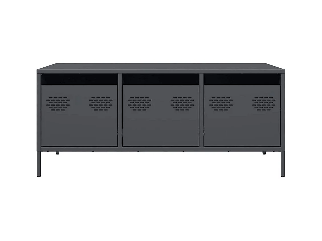 Table basse anthracite 101,5x50x43,5 cm acier laminé à froid