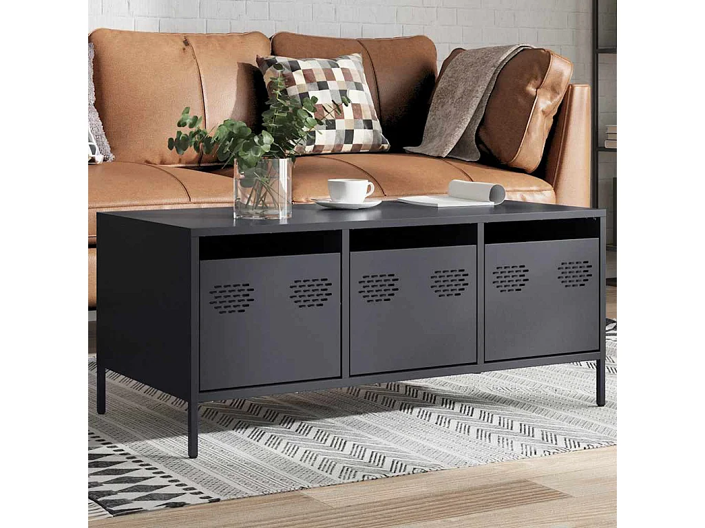 Mesa de centro 101,5x50x43,5 cm aço laminado a frio antracite